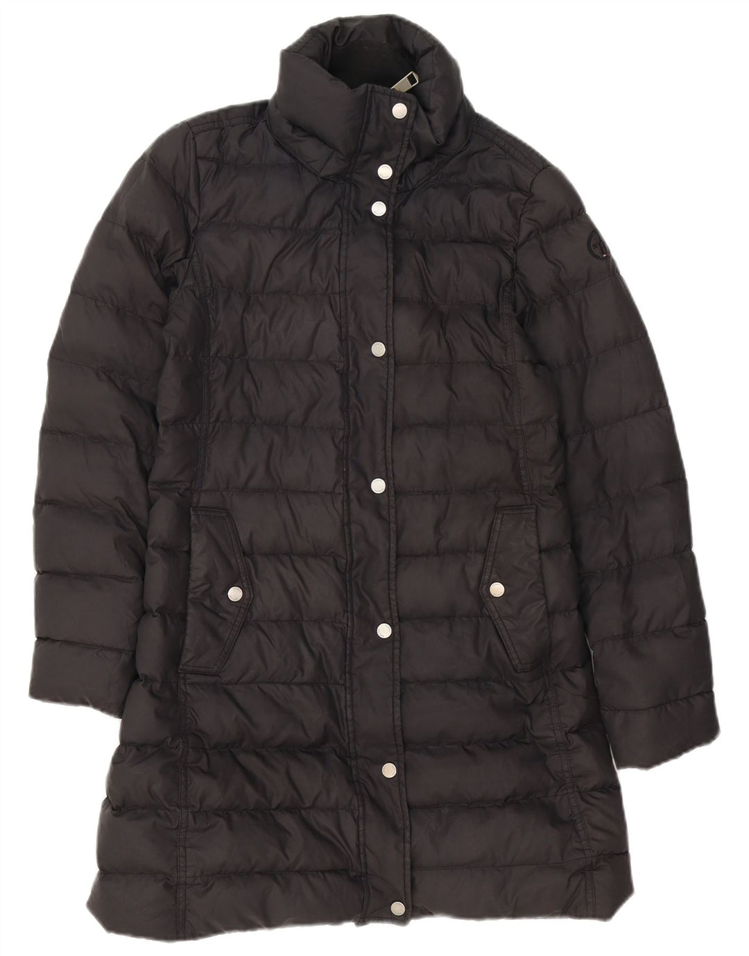 Tommy Hilfiger Abrigo acolchado extragrande para mujer UK 10 Small Poliéster negro