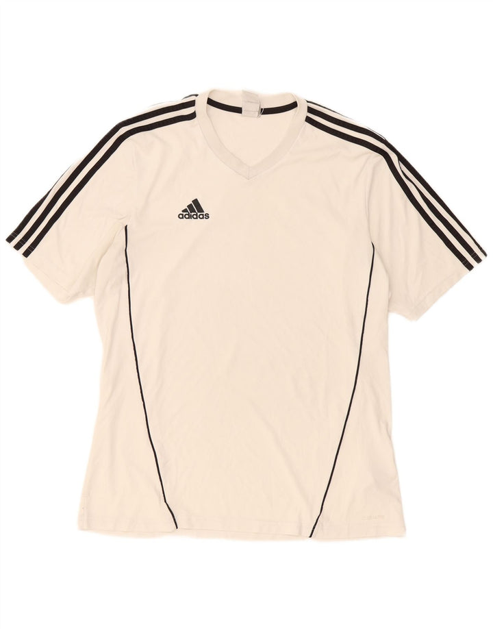 Adidas Mens Climalite Camiseta Top Grande Poliéster Blanco