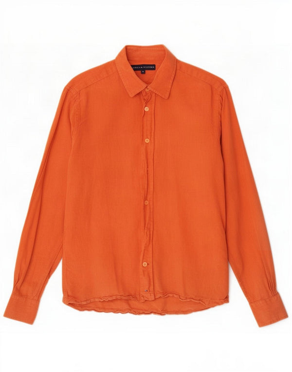 Tommy Hilfiger Camisa para hombre Medium Orange Linen
