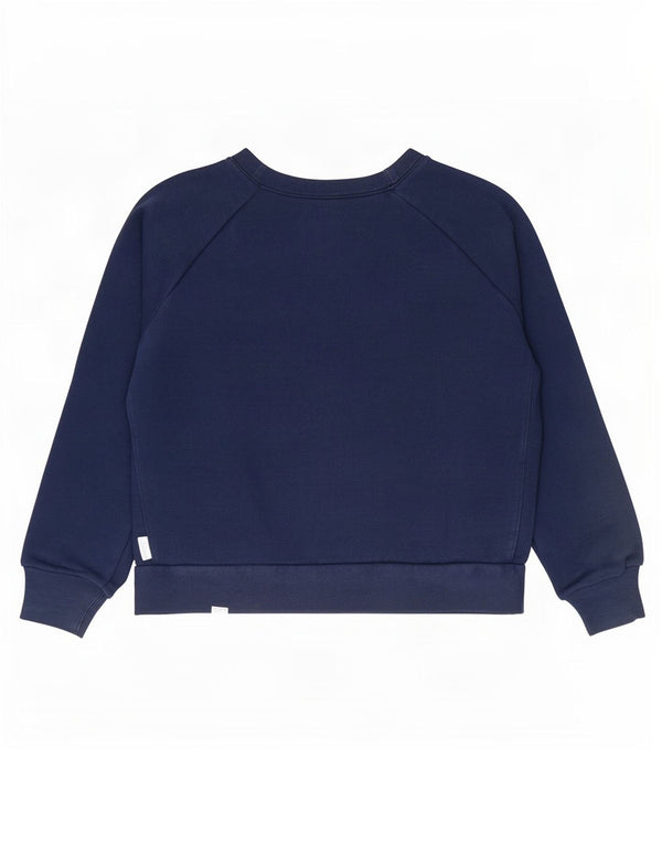 Reebok Womens Graphic Oversized Sweatshirt Jumper UK 12/14 Medium Navy Blue