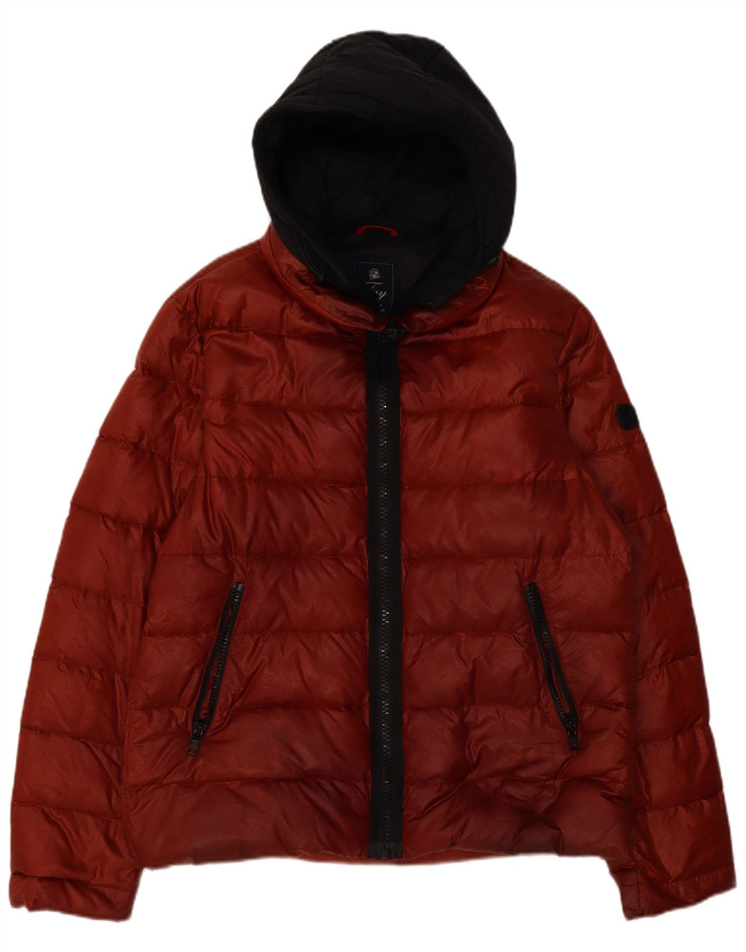 Fay Chaqueta acolchada con capucha para hombre UK 44 2XL Poliamida color block rojo