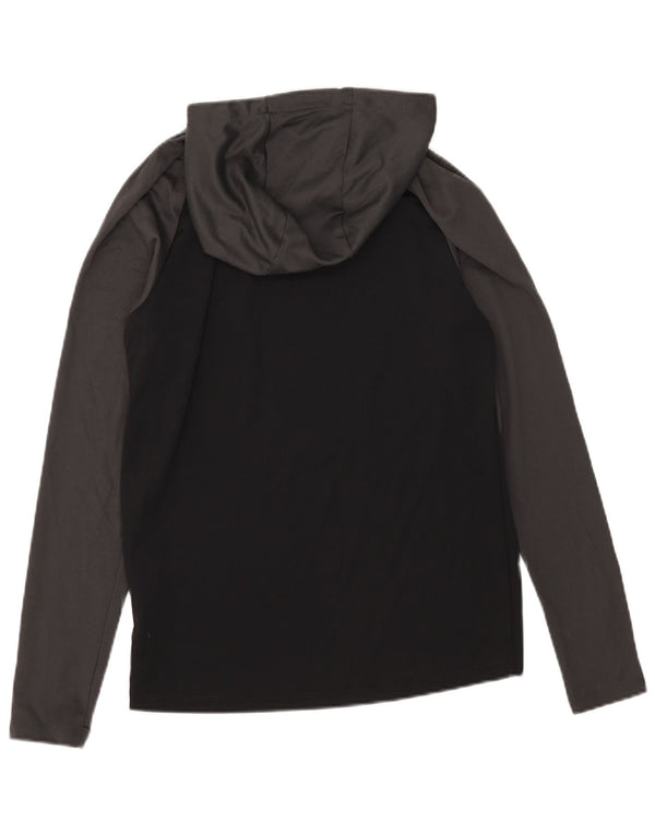 Nike - Camiseta con capucha para hombre, manga larga, poliéster color block pequeño, color negro