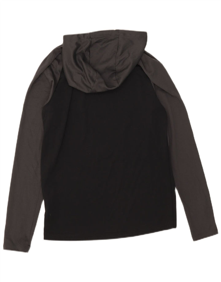 Nike - Camiseta con capucha para hombre, manga larga, poliéster color block pequeño, color negro