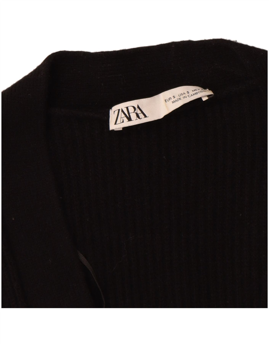 Zara Mujer Suéter Cárdigan Extragrande UK 10 Small Negro