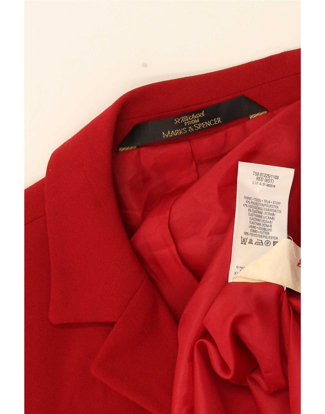 Marks & Spencer Chaqueta larga St. Michael para mujer, talla 8, color rojo