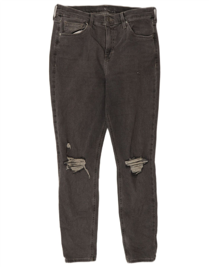 Vaqueros ajustados desgastados para mujer Topshop W30 L26 algodón gris