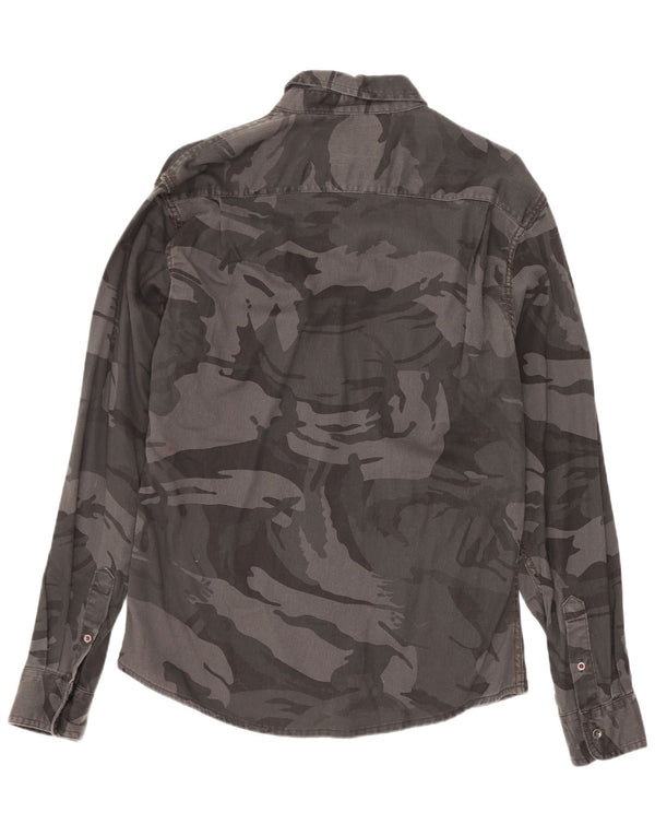 Camisa Wrangler Hombre Algodón Camuflaje Gris Medio