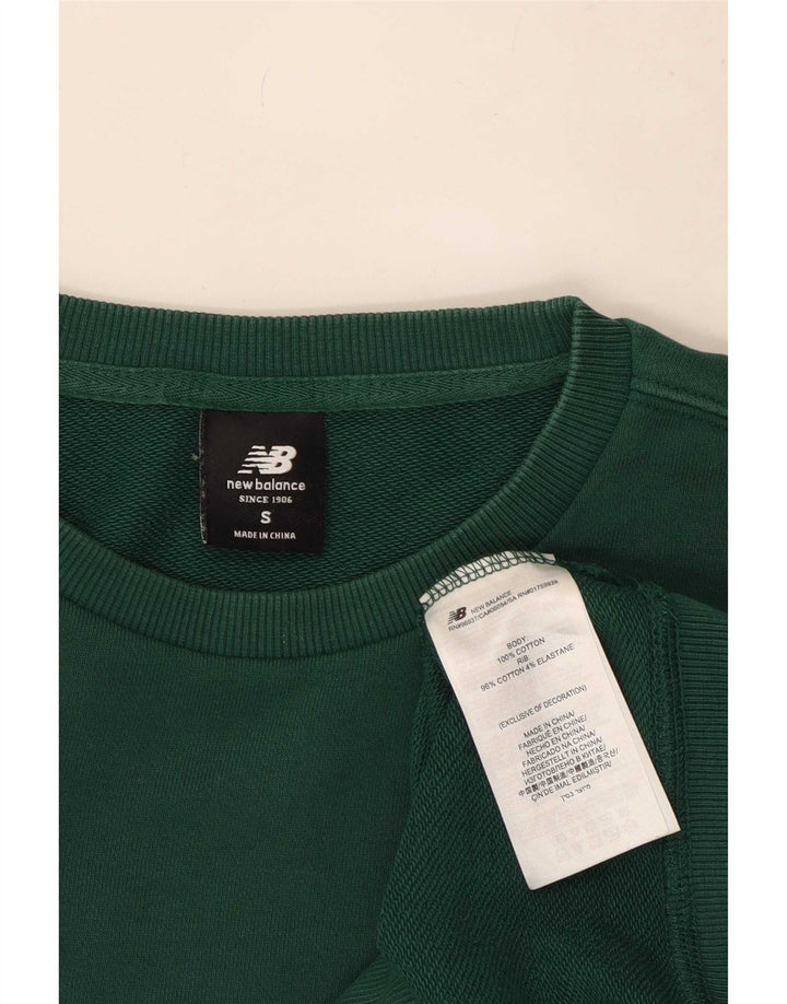 New Balance Hombre Sudadera Jumper Small Verde Algodón