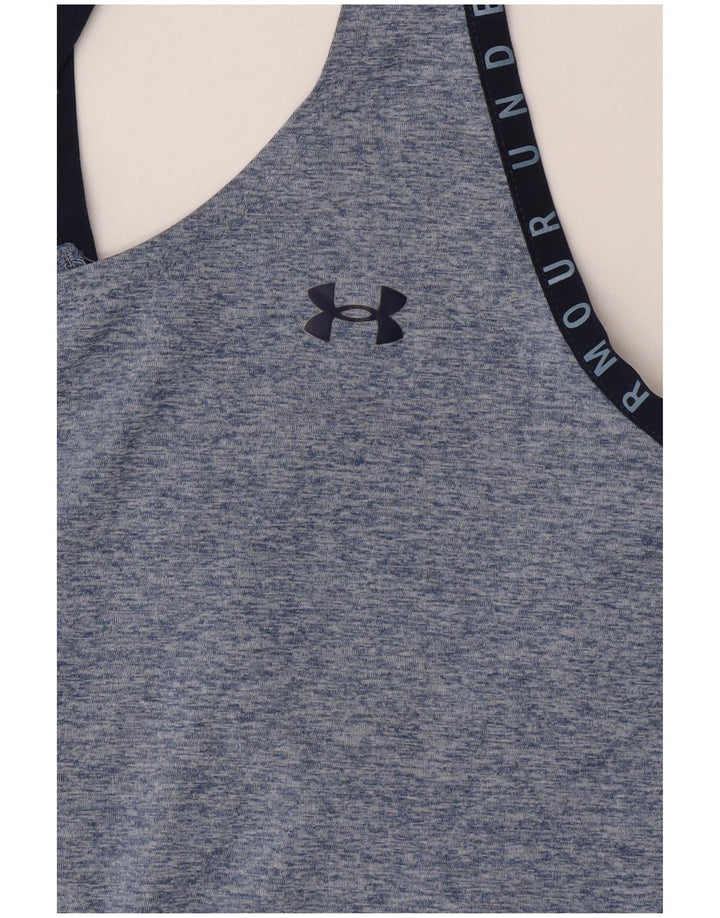Under Armour Camiseta sin mangas gráfica para mujer UK 10 Small Blue Moteado