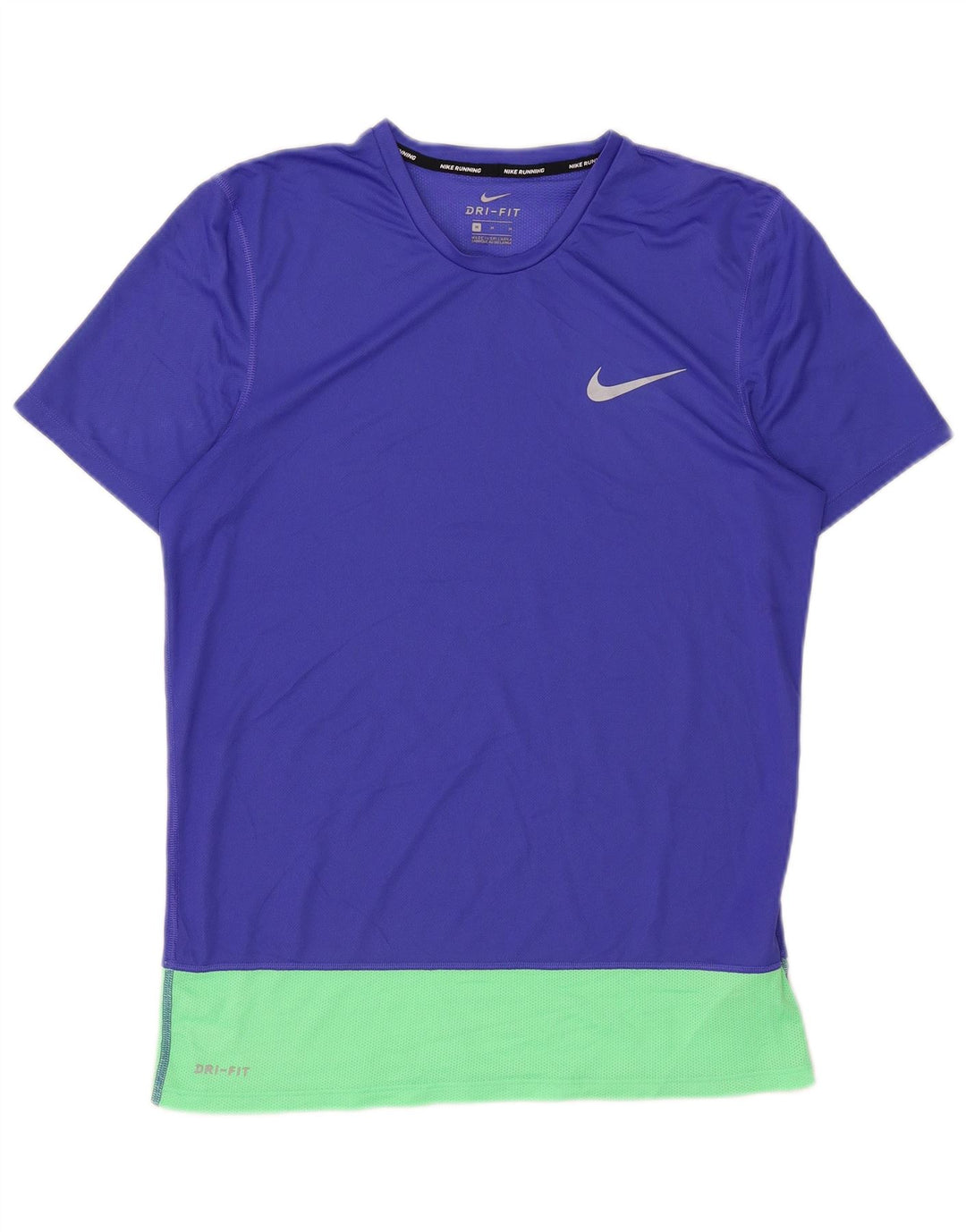 Nike Camiseta Dri Fit para mujer UK 44 Azul medio Poliéster con bloques de color