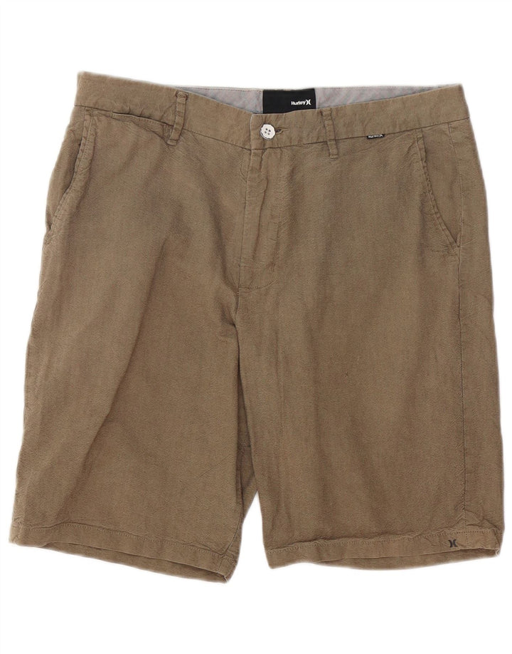HURLEY Pantalones cortos chinos para hombre W34 Algodón beige grande