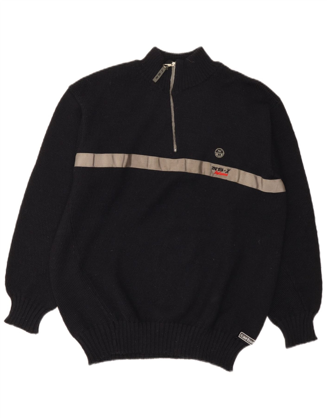 Jersey North Sails Hombre Con Cremallera Y Cuello En Lana Color Block Azul Marino Medio