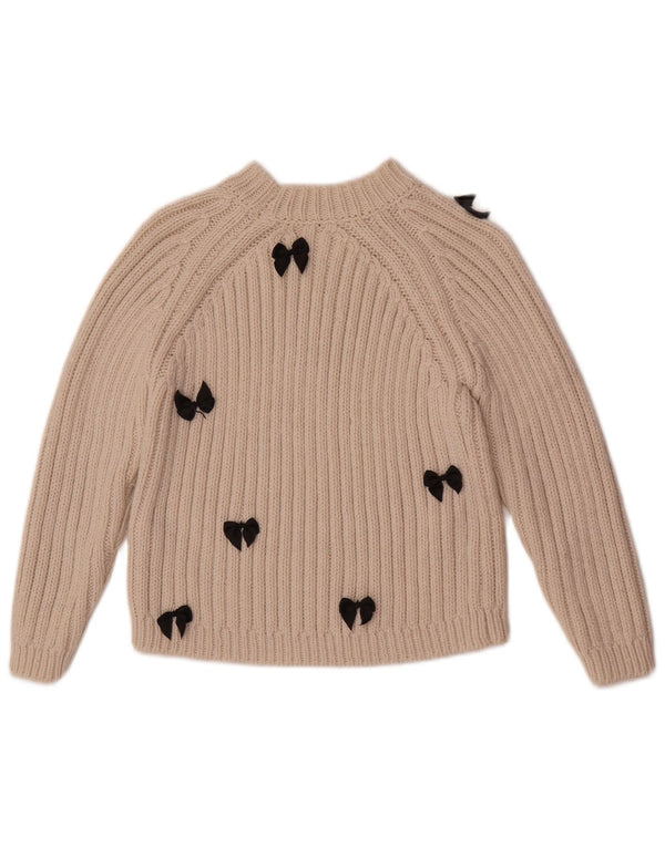 Zara Jersey Niña Cuello Alto 9-10 Años Acrílico Beige