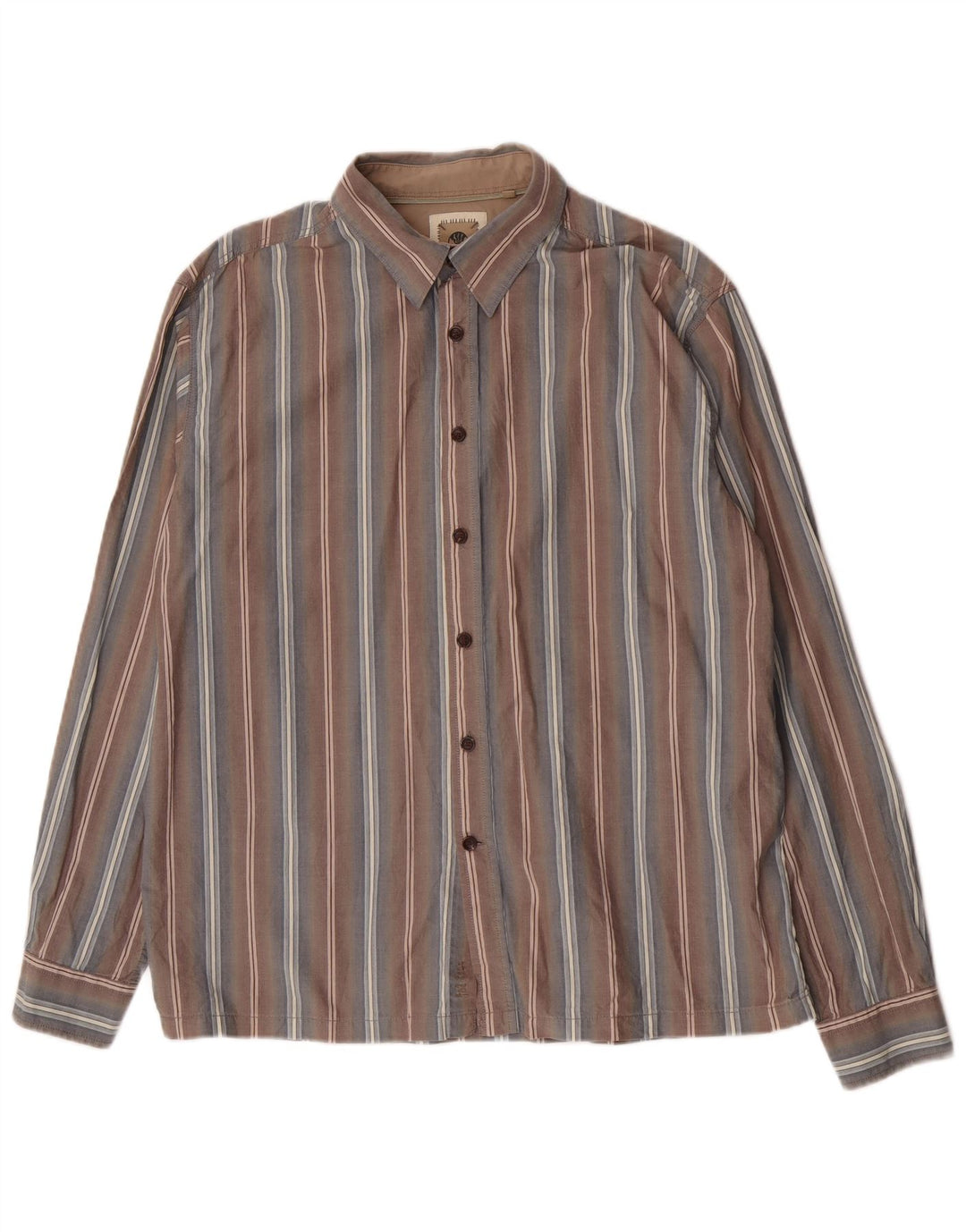 Camisa de hombre Fat Face Grande de algodón a rayas grises