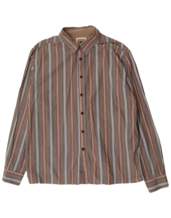 Camisa de hombre Fat Face Grande de algodón a rayas grises