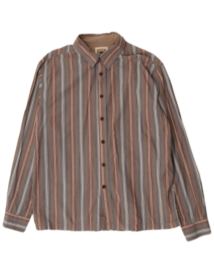 Camisa de hombre Fat Face Grande de algodón a rayas grises