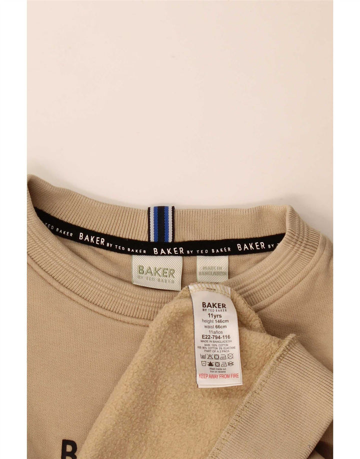 Ted Baker Sudadera estampada para niños 10-11 años Algodón beige