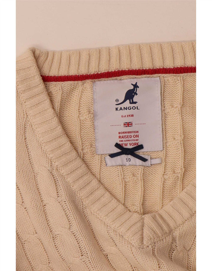Kangol Suéter con Cuello en V para Mujer UK 10 Small Beige