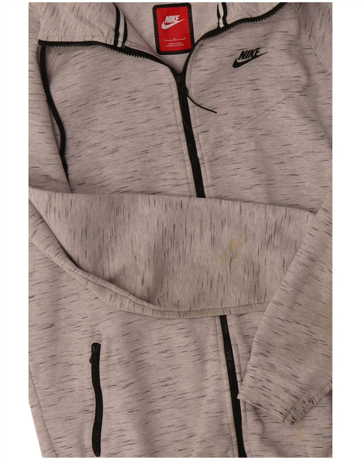 Nike - Sudadera con capucha y cremallera para hombre, talla grande, algodón moteado gris