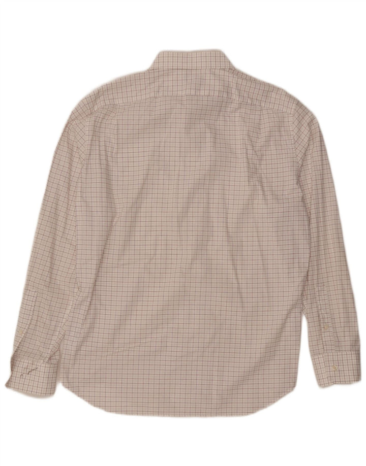 J. CREW Camisa delgada para hombre Talla 17 1/2 XL Algodón a cuadros blanco