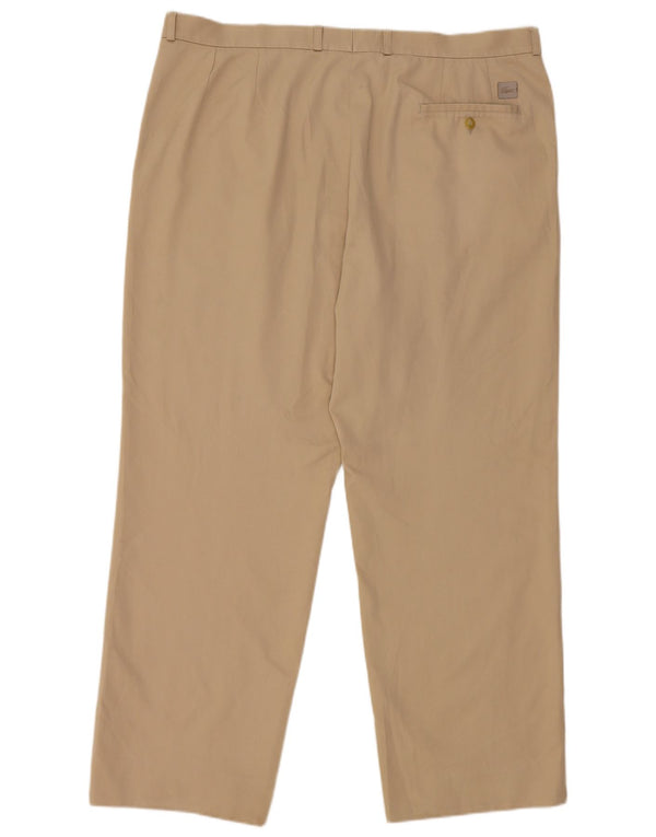 Pantalón de traje recto para hombre Lacoste Talla 50 XL W34 L29 Algodón beige