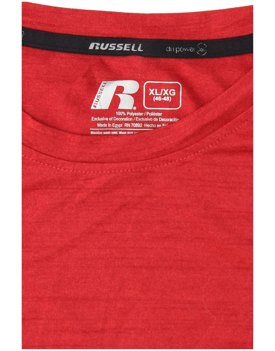 RUSSELL ATHLETIC Camiseta Dri-Power para hombre UK 46/48 XL Rojo moteado