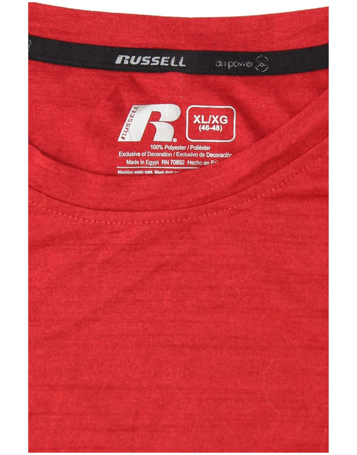 RUSSELL ATHLETIC Camiseta Dri-Power para hombre UK 46/48 XL Rojo moteado