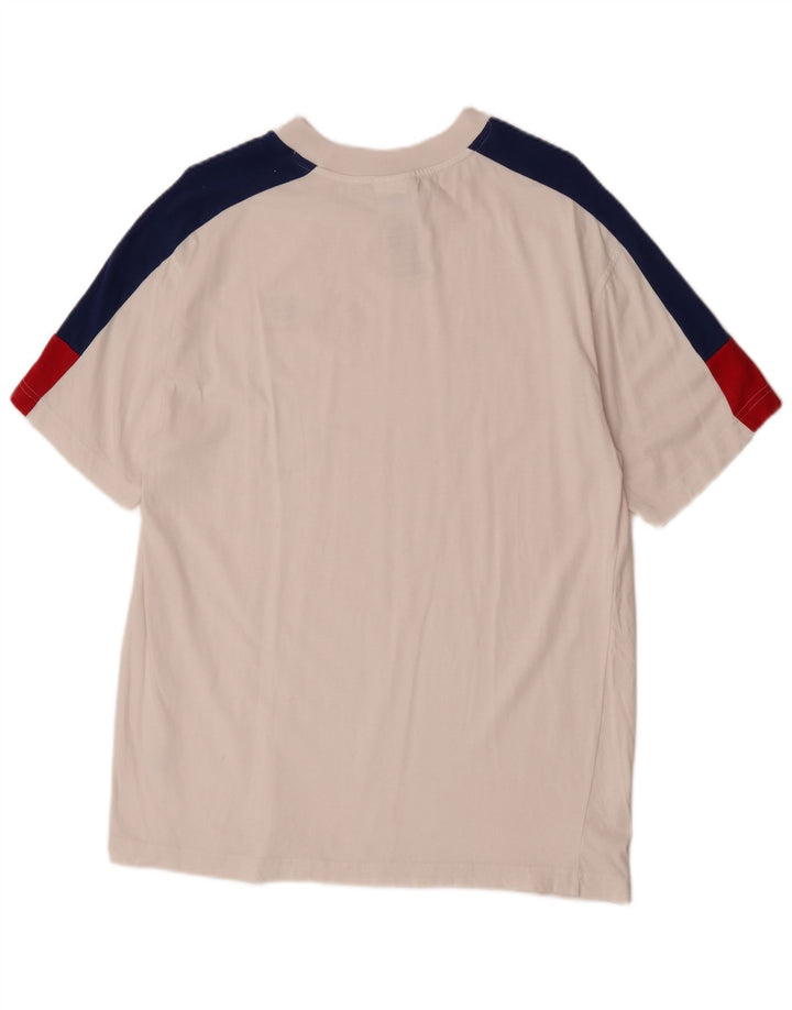 New Balance Hombre Camiseta Top Medium Blanco Colorblock Algodón