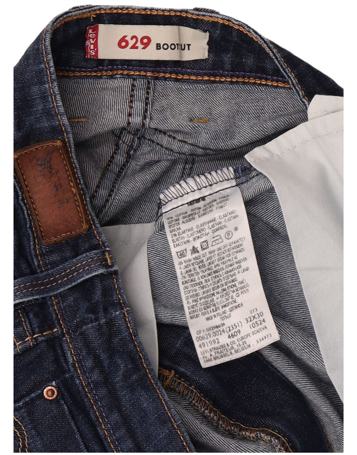 Levi's Mujer 629 Bootcut Jeans W32 L30 Algodón Azul Marino