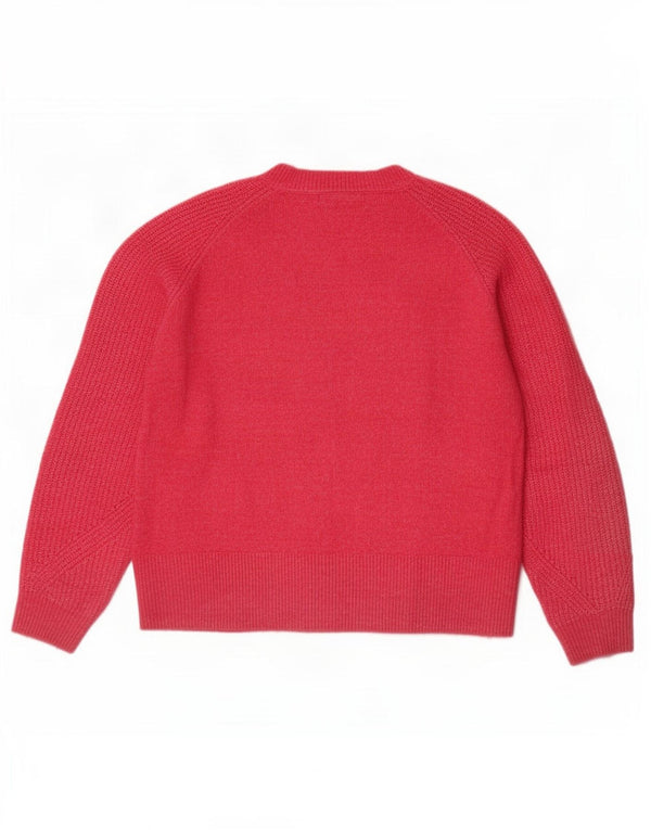 Marks & Spencer Suéter de Cuello Redondo para Mujer UK 44 Grande Acrílico Rosa