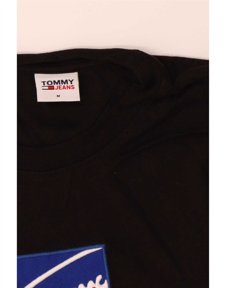 Tommy Hilfiger Top gráfico para hombre de manga larga de algodón negro mediano