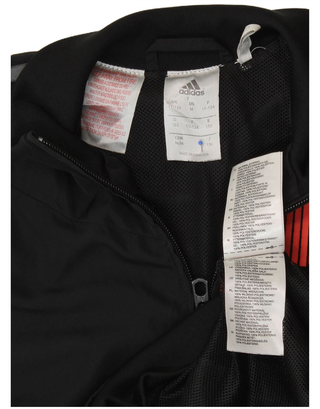 Adidas Boys Predator Chándal Top Chaqueta 11-12 Años Negro Poliéster