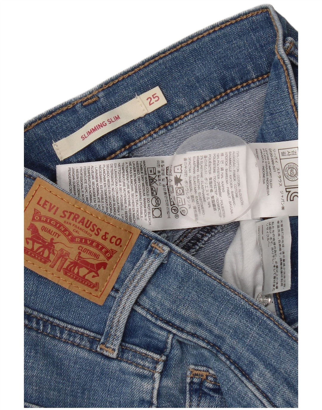 Levi's Vaqueros Slim Adelgazantes Mujer W25 L29 Algodón Azul