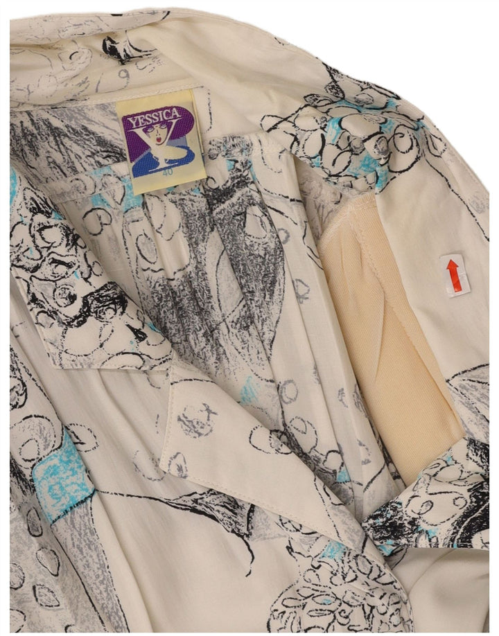 YESSICA Vestido acampanado con estampado abstracto extragrande para mujer EU 40 Medium White