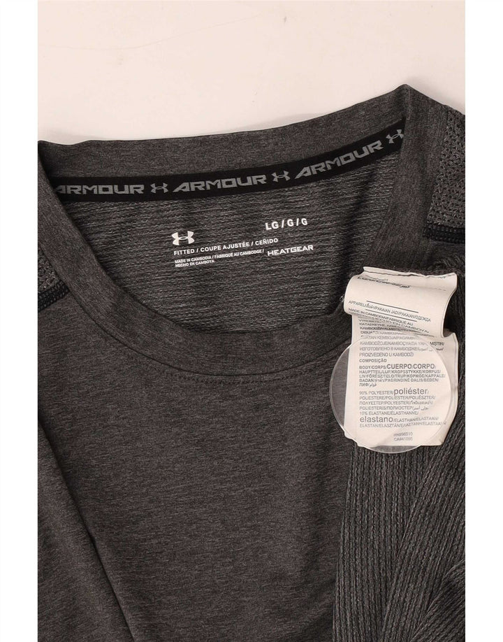 Under Armour Camiseta Heat Gear para hombre Top poliéster gris grande