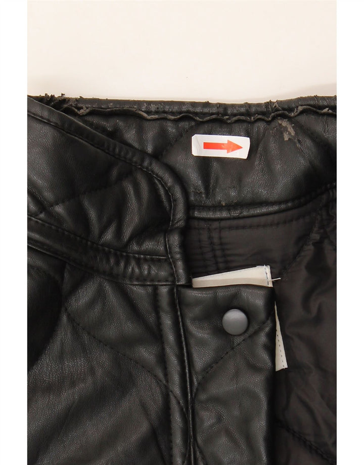 Zara Mujer Chaqueta Acolchada Extragrande UK 10 Small Poliéster Negro