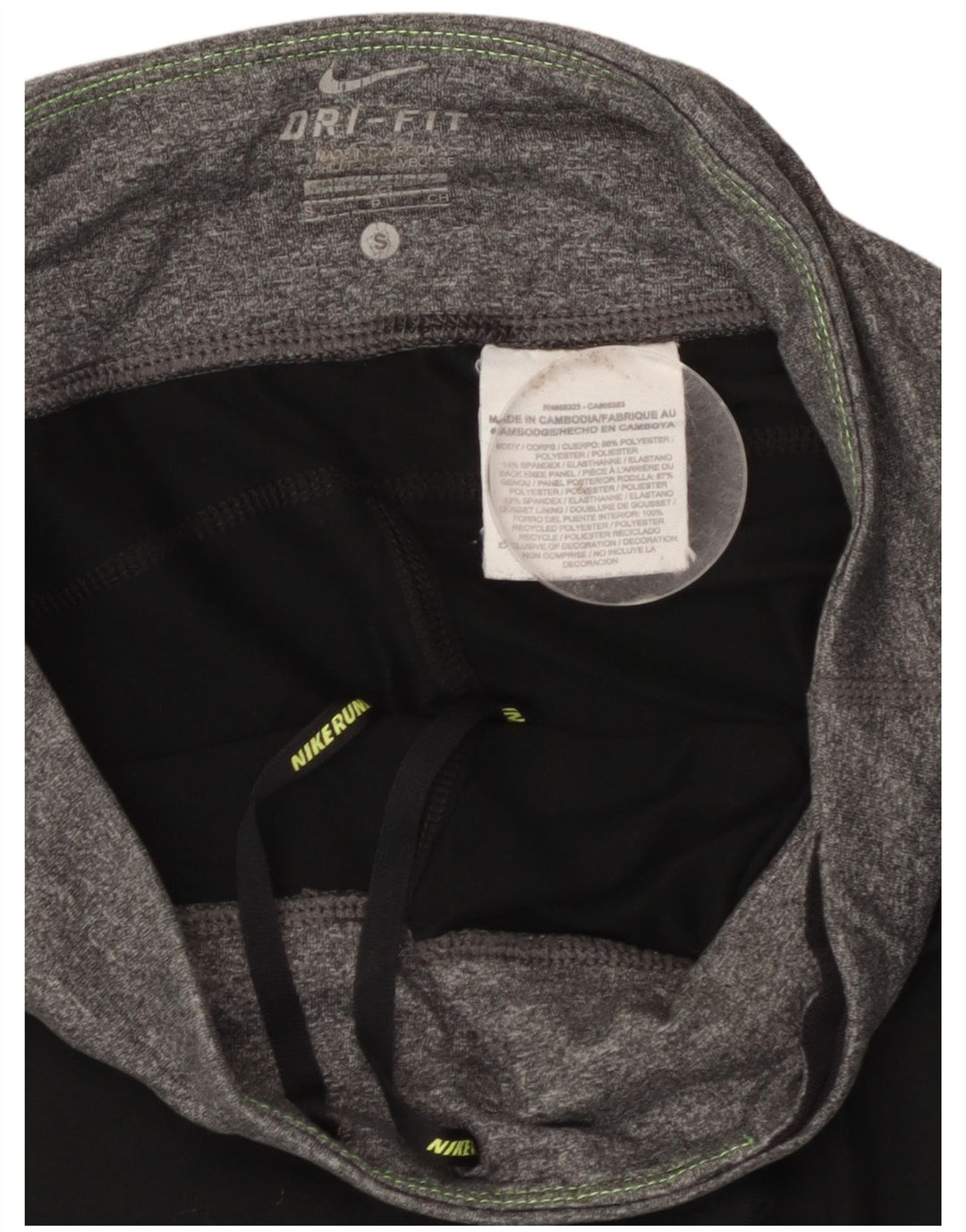 NIKE Leggings Capri Dri Fit para Mujer UK 10 Small Black Colorblock