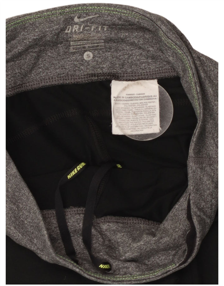 NIKE Leggings Capri Dri Fit para Mujer UK 10 Small Black Colorblock