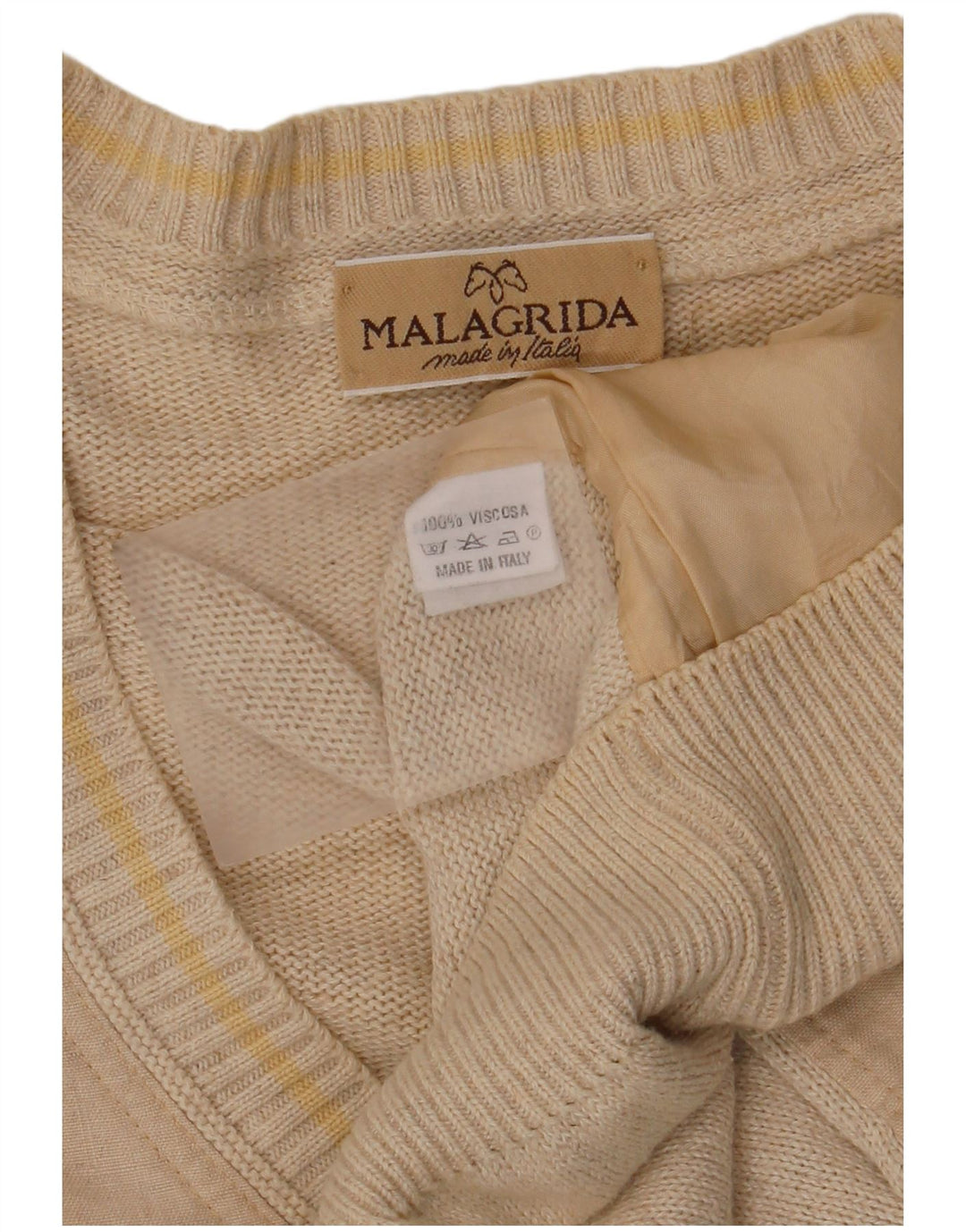 Malagrida Cárdigan para Hombre Suéter Grande Viscosa Beige