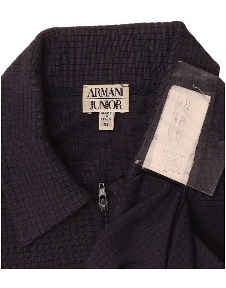 Armani Junior Polo para niño con cremallera en el cuello 5-6 años Azul marino Poliamida