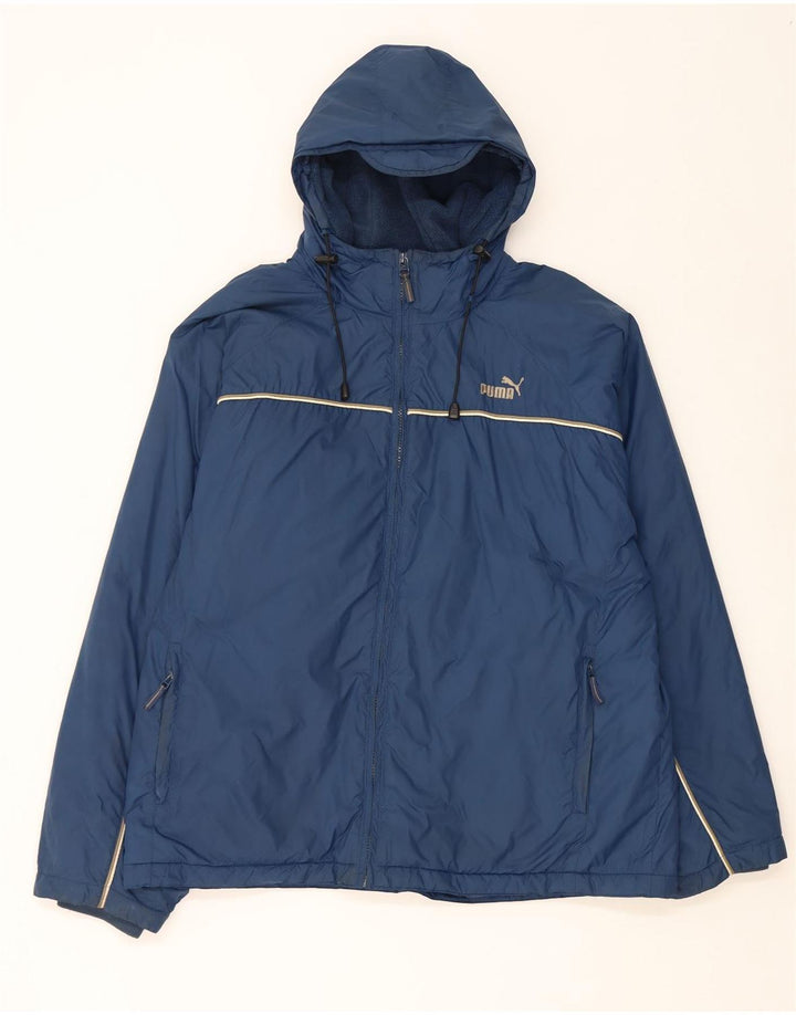Puma Chaqueta cortavientos con capucha para hombre UK 40 Large Azul marino