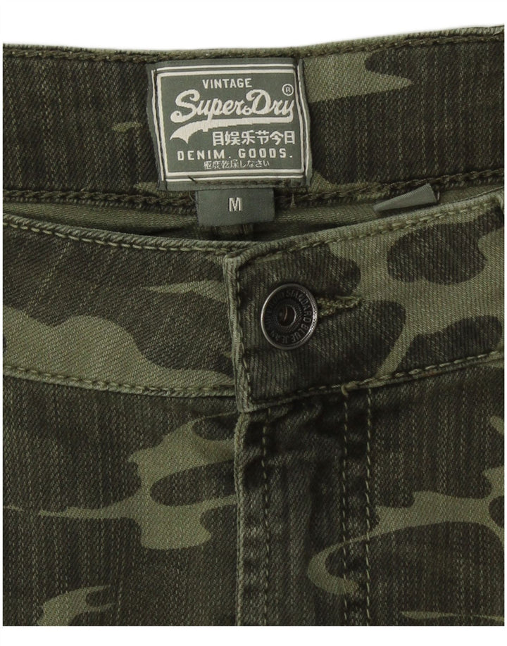 SUPERDRY Mujer Mini Falda Vaquera Mediana W30 Camuflaje Caqui