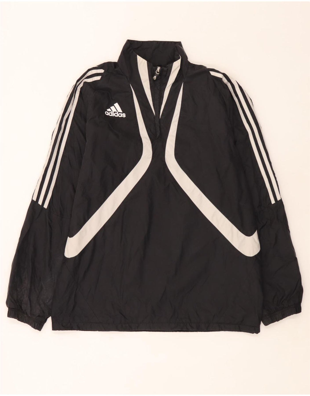 Adidas Hombre Jersey Chándal Top UK 40/42 Medium Negro Colorblock