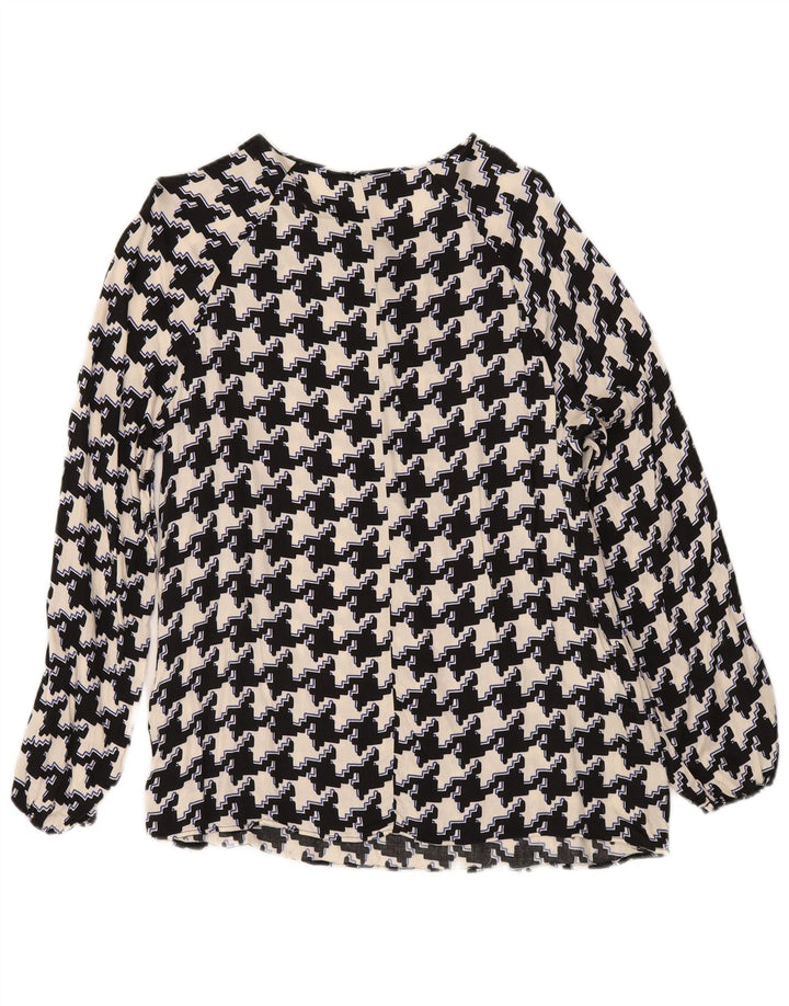 Fiorella Rubino Blusa para mujer Top UK 44 Viscosa de pata de gallo negra mediana