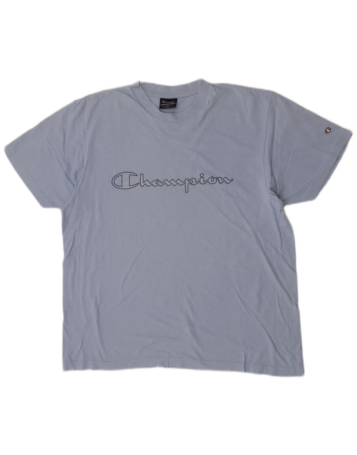 Champion Camiseta Gráfica Para Hombre Top Grande De Algodón Azul