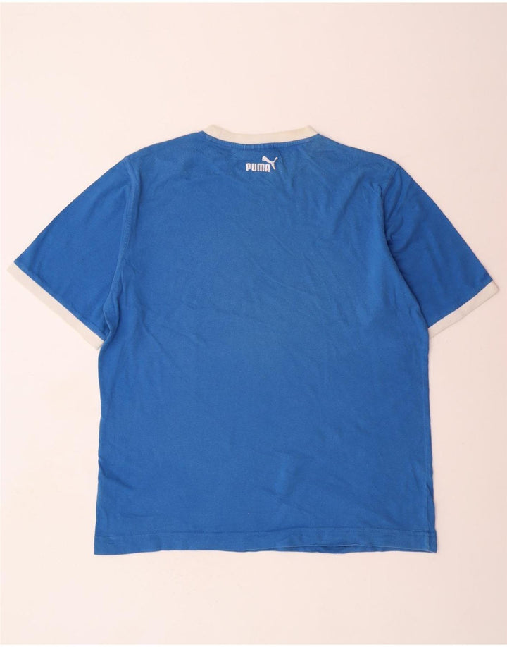 PUMA Camiseta gráfica para hombre Top XL Azul Colorblock
