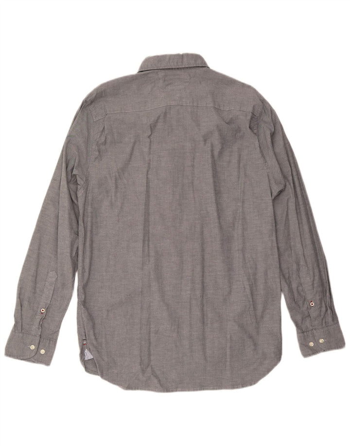 Tommy Hilfiger Camisa Regular Fit para Hombre Algodón Gris Grande