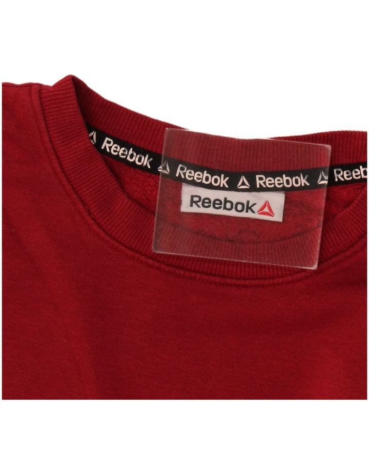 Reebok Sudadera gráfica para hombre Jumper Large Borgoña