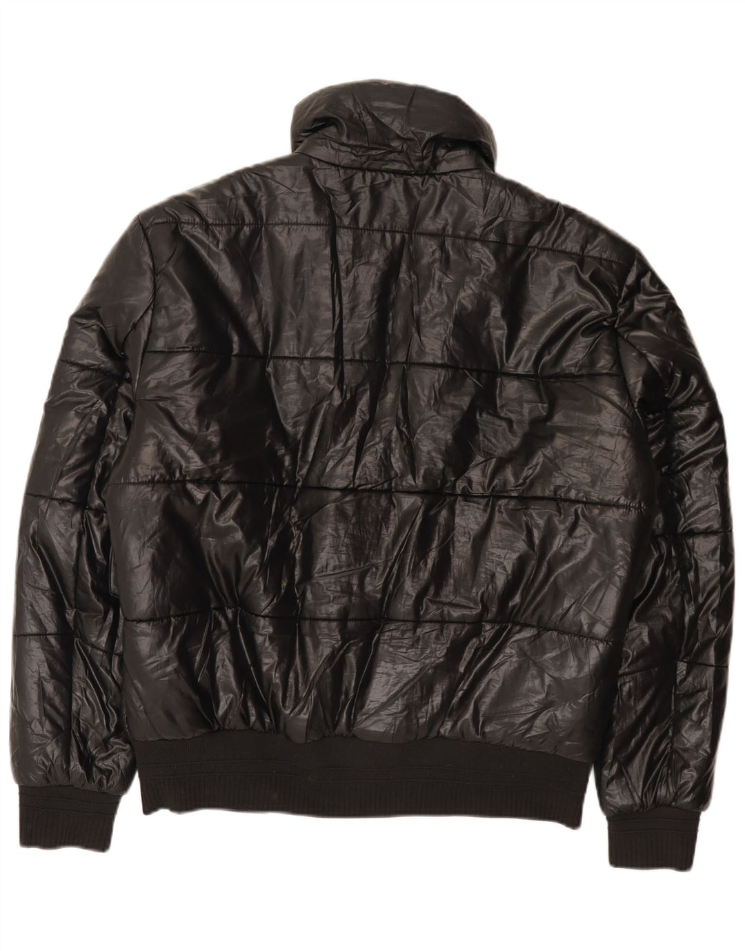 Zara Hombre Chaqueta Acolchada UK 40 Grande Poliéster Negro