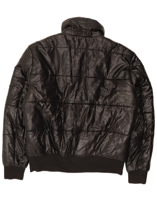 Zara Hombre Chaqueta Acolchada UK 40 Grande Poliéster Negro